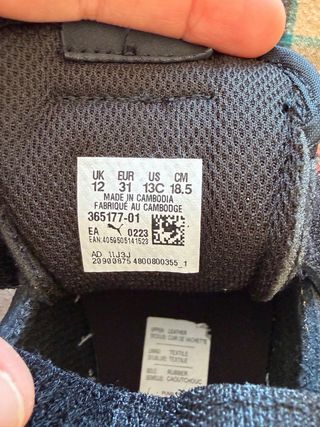 Zapatillas Puma Smash niño negras velcro