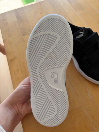 Zapatillas Puma Smash niño negras velcro