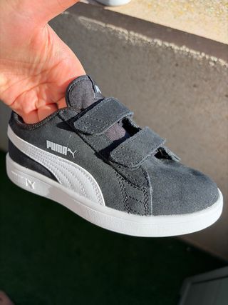 Zapatillas Puma Smash niño negras velcro