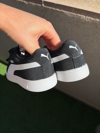 Zapatillas Puma Smash niño negras velcro