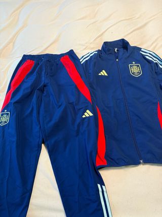 Chándal Selección España Adidas Azul/Rojo