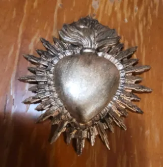 Cuore Sacro Fiammeggiante Bronzo