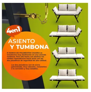 Sofá de jardín metal y mimbre