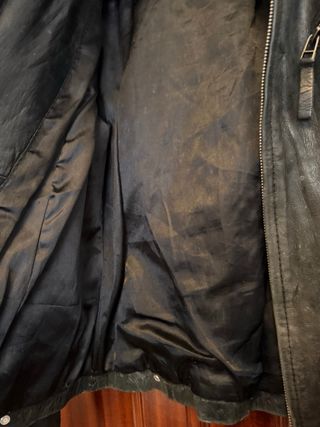 Cazadora Biker Piel Stradivarius Negra