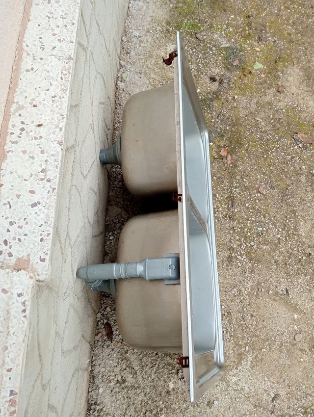 Fregadero doble de cocina de metal