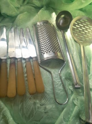 Set cucina inox con manici in legno