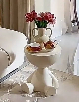 Comodino contenitore Espositore Omino Bianco