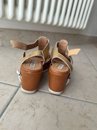 Handmade Italian wedge heeled sandals size 37