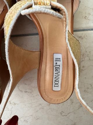 Handmade Italian wedge heeled sandals size 37