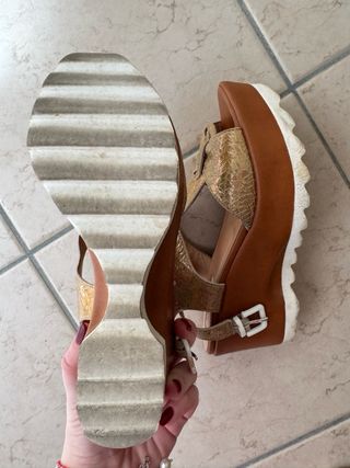 Handmade Italian wedge heeled sandals size 37