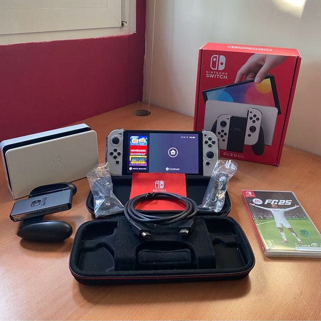 Pack Nintendo Switch OLED COMPLETO + 3 Juegos