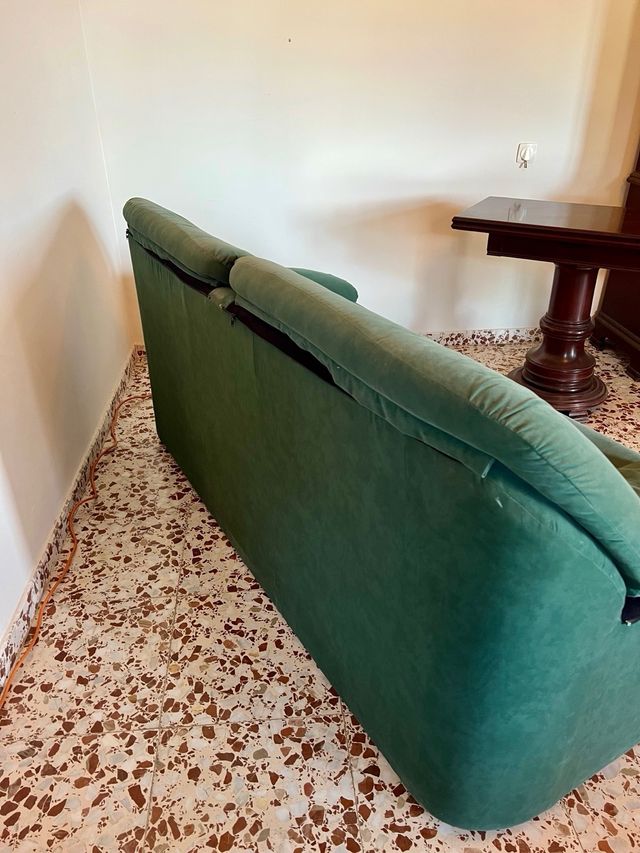 Sofá verde 1,90m tipo terciopelo