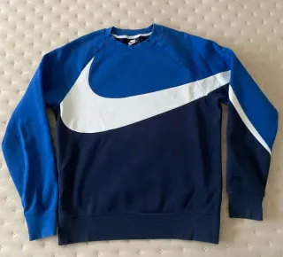 Sudadera Nike Swoosh Azul y Blanca