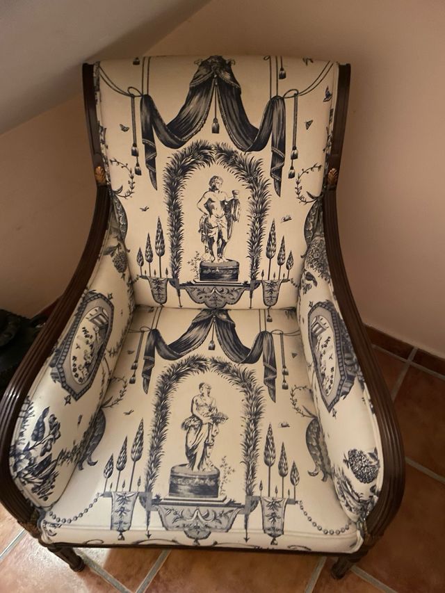 Juego 2 Butacas Estampado Francés Toile Jouy