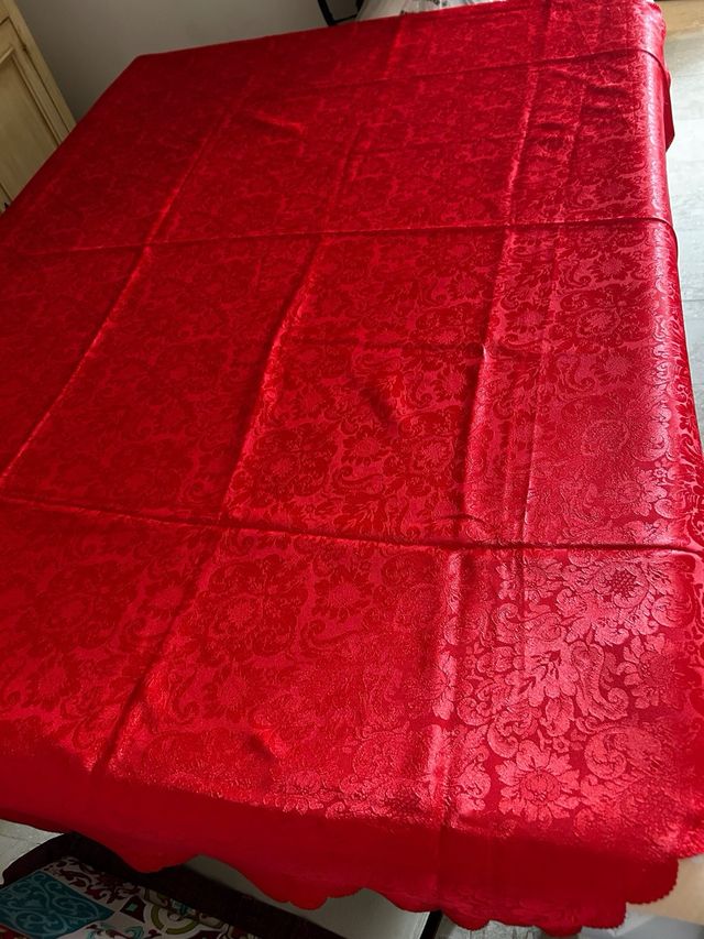 Tovaglia natalizia in raso rosso