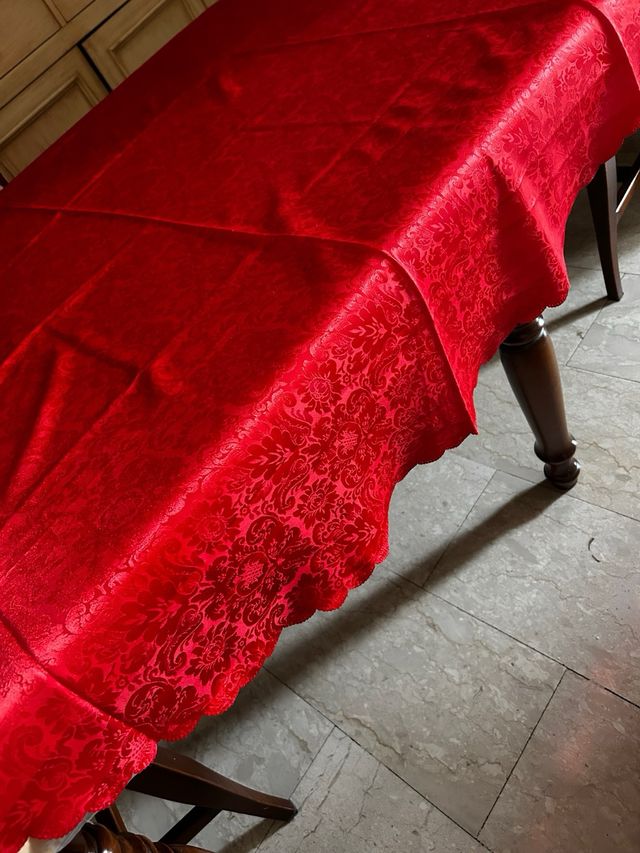 Tovaglia natalizia in raso rosso