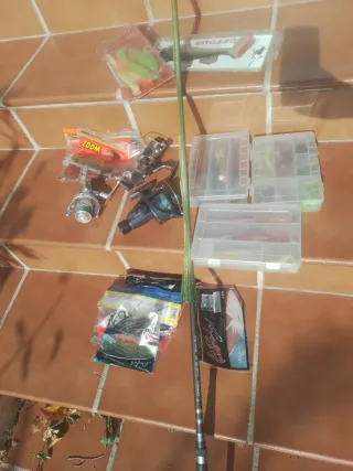 Caña de pescar y accesorios