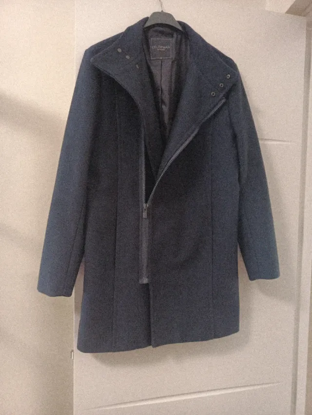 Abrigo paño caballero azul marino 3/4