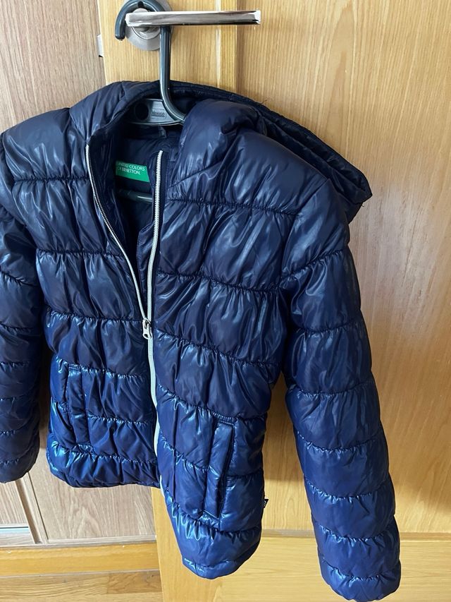 Abrigo Azul Marino Benetton Talla 10