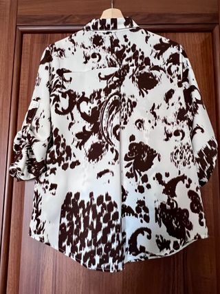 Camicia panna fantasia marrone Tg M