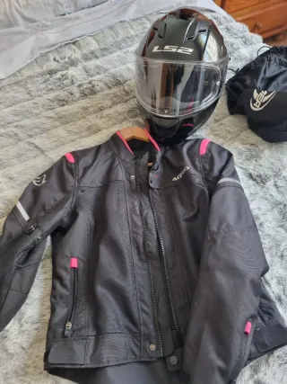 Chaqueta Moto Verano Talla M + Casco LS2