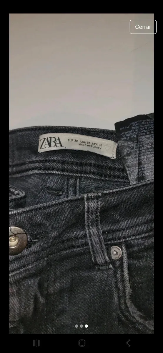 Pantalón Zara Hombre Negro Roto Multicolor