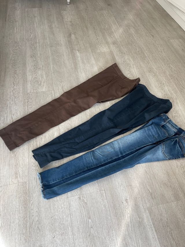 Lote 3 pantalones (azul, marrón)