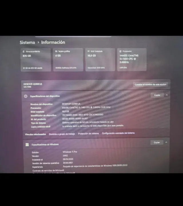 Ordenador Sobremesa.