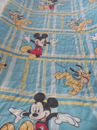 2 Copriletti uguali Mickey e Pluto Azzurro
