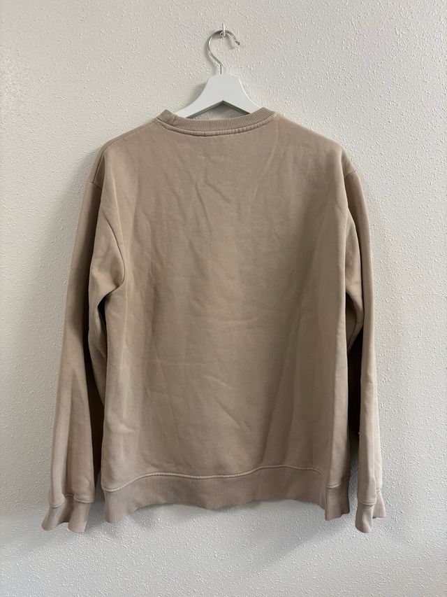 Sudadera Pull&Bear beige/ marrón con bolsillo