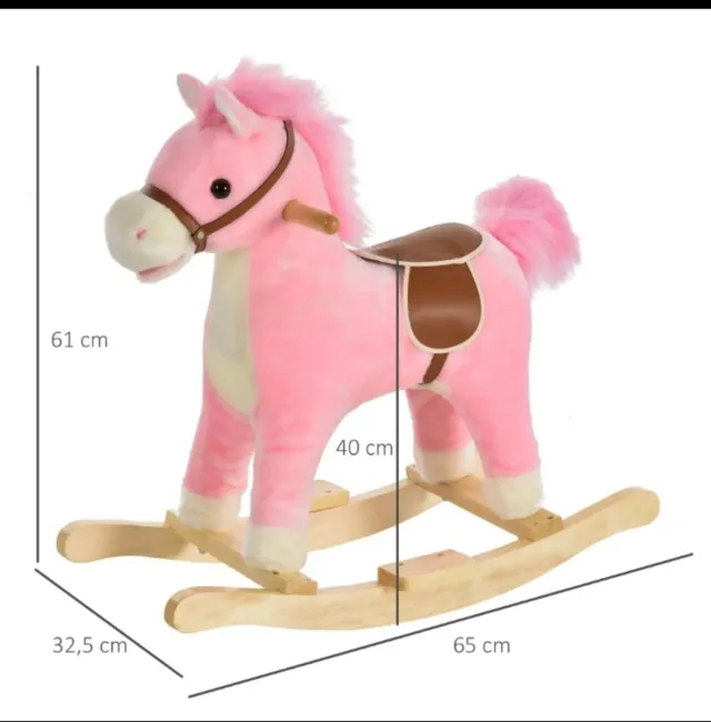 Caballito mecedor rosa