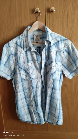 Camisa cuadros azul y blanco Jack Jones Talla L