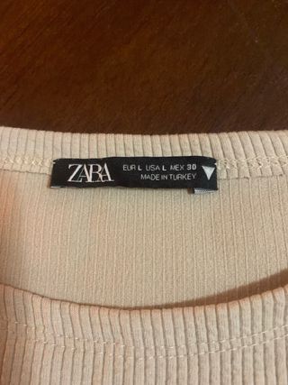 Jersey Zara Beige Canalé Manga Larga