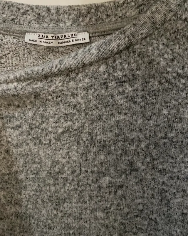 Jersey Punto Zara Manga Campana Gris