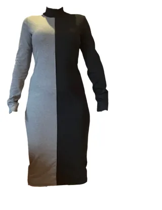 Vestido midi Zara bicolor