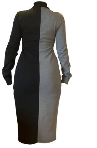 Vestido midi Zara bicolor