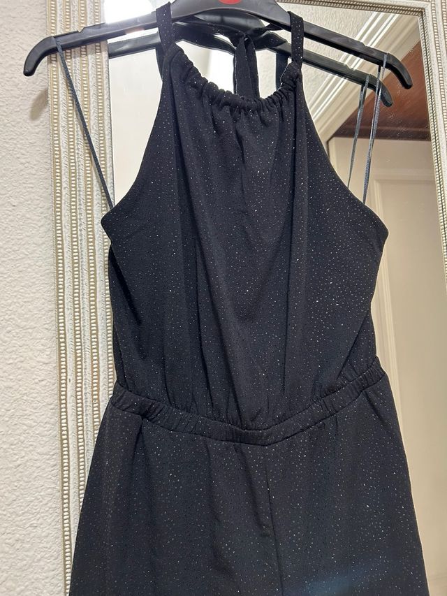 Mono fiesta brillos negro talla S