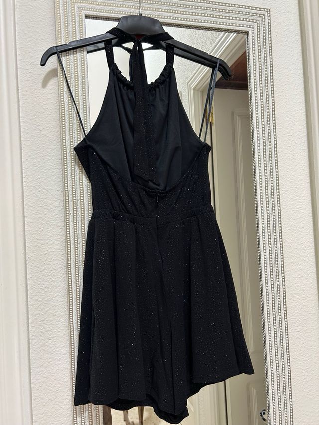 Mono fiesta brillos negro talla S