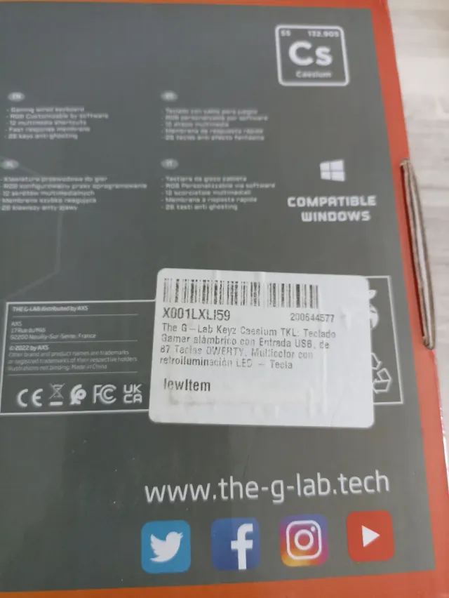 Teclado Gaming G-Lab Ceasium TKL Nuevo