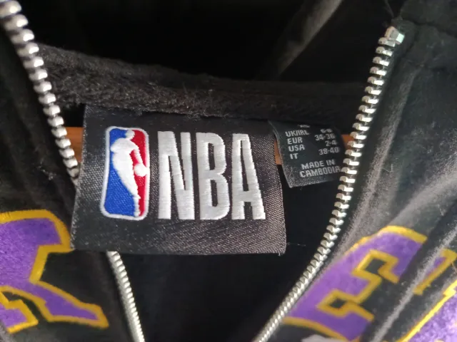 Sudadera Corta Mujer Lakers NBA Negra Morada