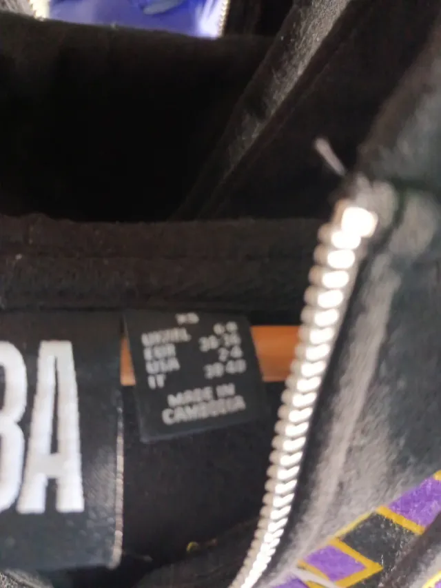 Sudadera Corta Mujer Lakers NBA Negra Morada