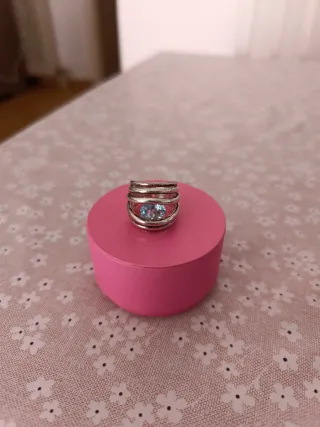Anillo Duna con Topacio Azul Talla 12