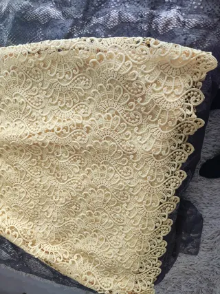 Vestido Mango Amarillo Encaje