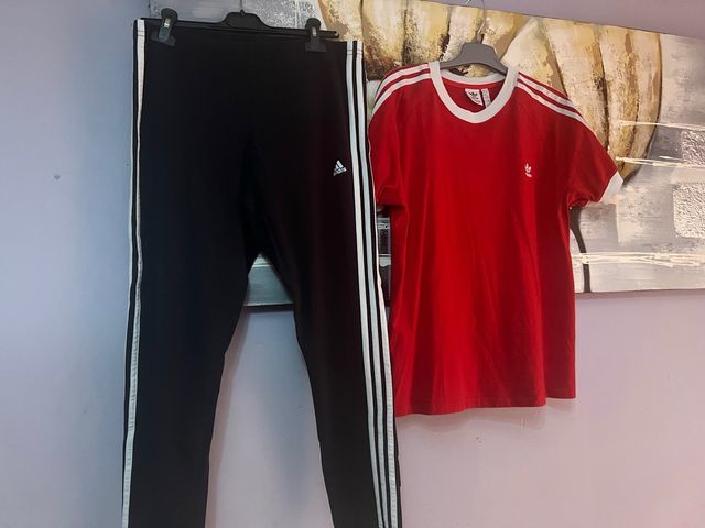 Conjunto Adidas Chándal y Camiseta Roja
