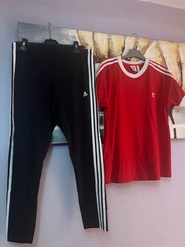 Conjunto Adidas Chándal y Camiseta Roja