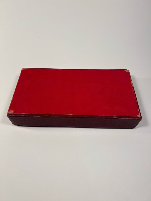 Caixa de couro para meias vintage Medias