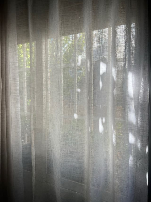 Cortina blanca efecto lino