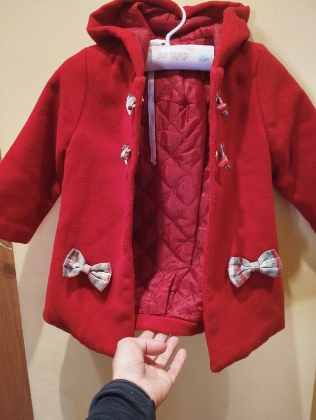 Abrigo niña rojo T 2-3 años