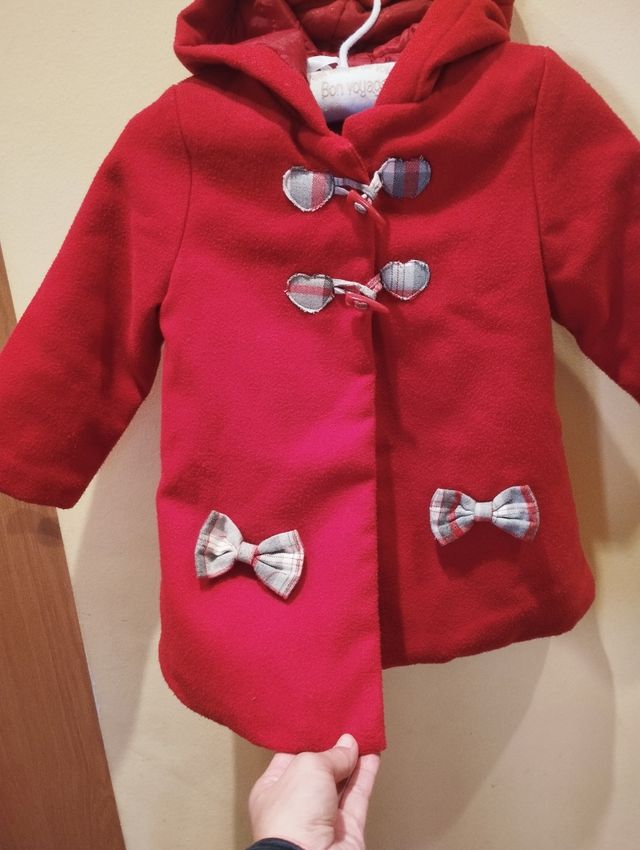 Abrigo niña rojo T 2-3 años
