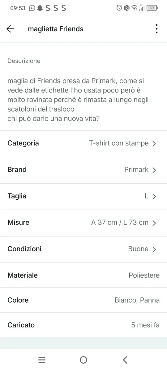 Maglietta Primark Friends Taglia Unica
